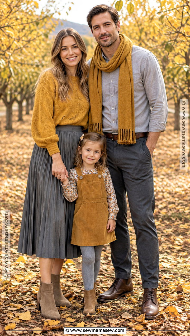 Mustard And Gray Family Picture Outfit - 15 fall family of 3 pictures outfits