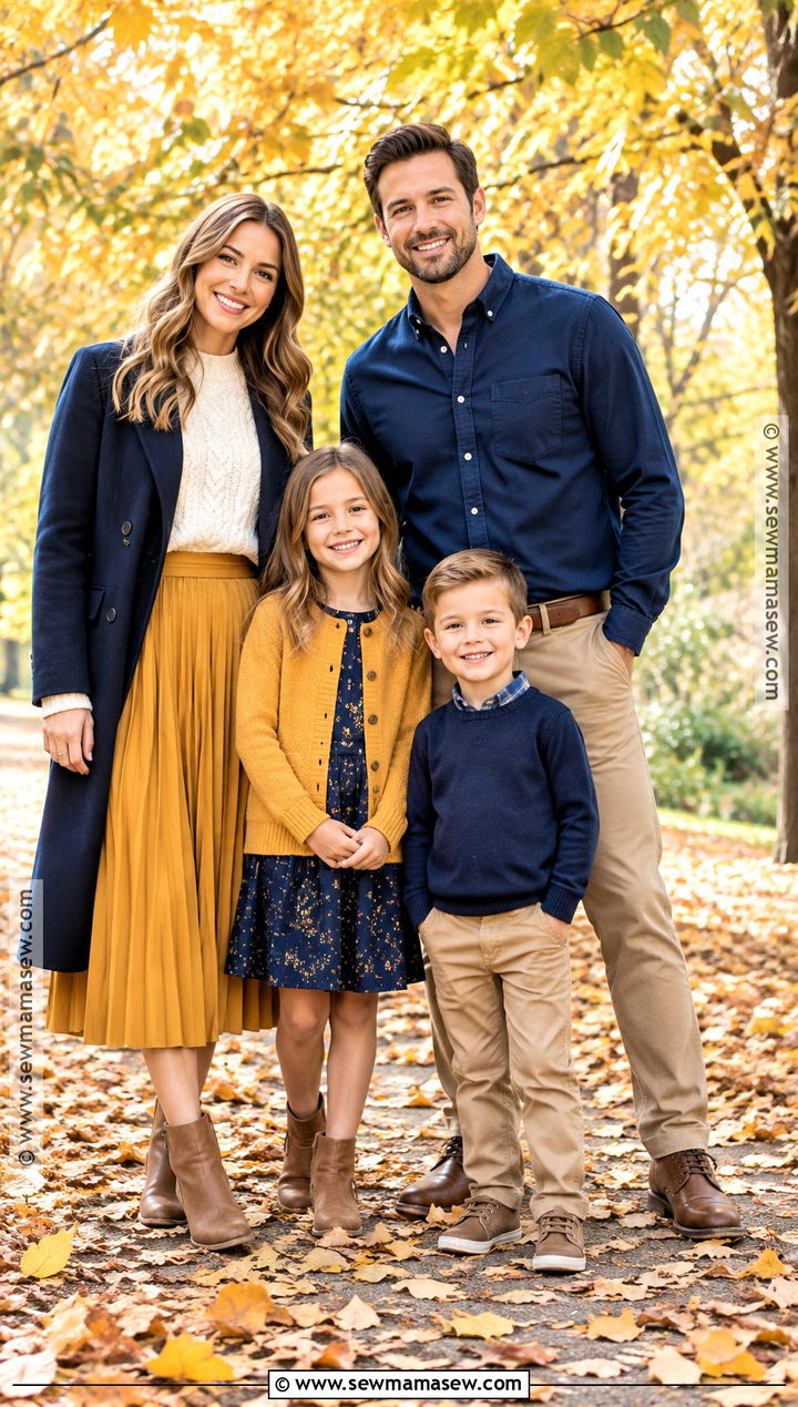 Mustard And Navy Fall Family Outfits - 15 fall family matching outfits