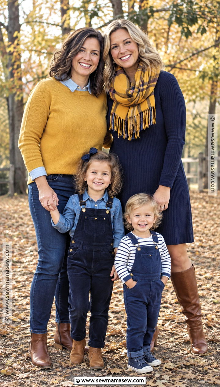 Mustard And Navy Lesbian Fall Family Picture Outfit - 15 lesbian fall family pictures outfits