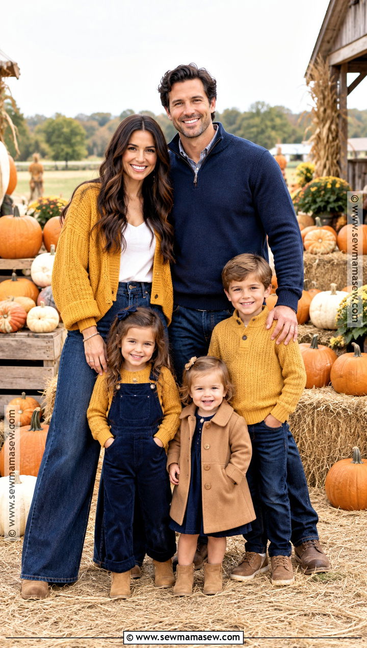 Mustard And Navy Pumpkin Patch Matching Outfits - 20 pumpkin patch matching outfits