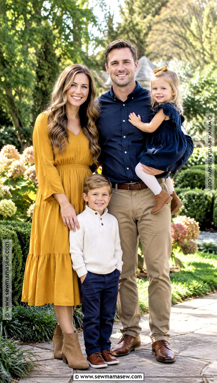 Mustard And Navy September Family Picture Outfits - 15 family pictures september outfits