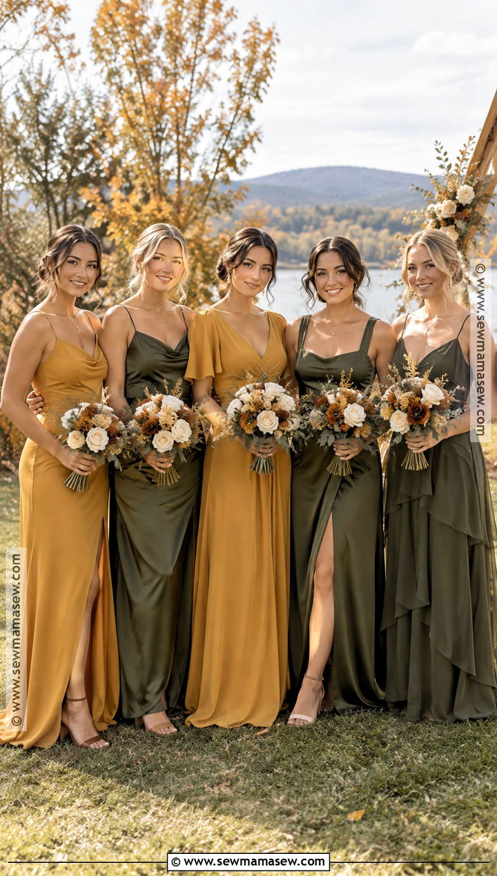 Mustard And Olive Bridesmaid Dresses - 25 mixed bridesmaid dresses fall