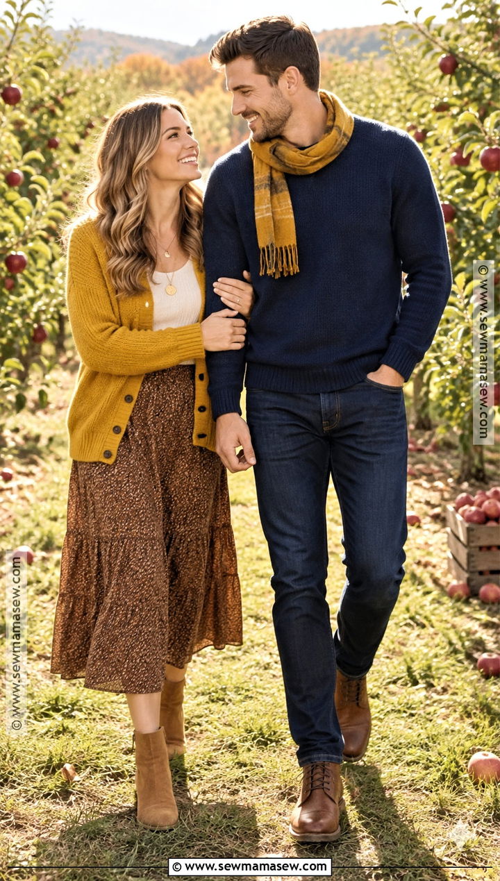 Mustard Cardigan Fall Couples Photoshoot Outfit - 25 fall couples photoshoot outfits