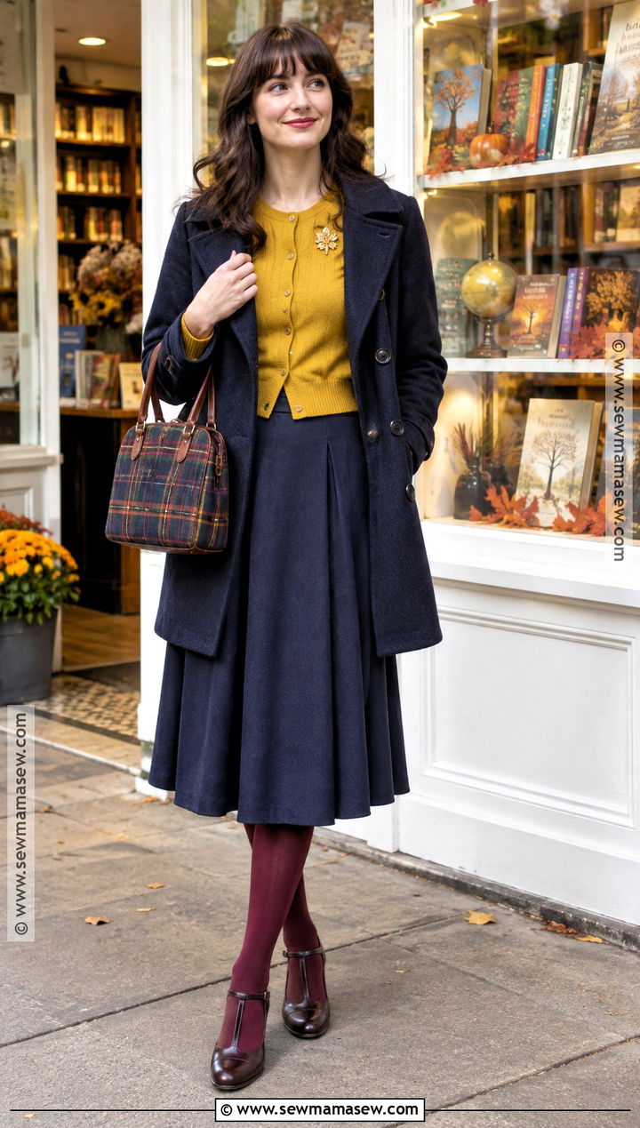 Mustard Cardigan Twee Fall Outfit - 20 Twee Outfits Fall