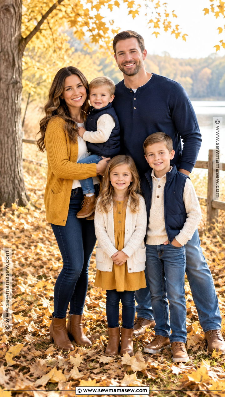 Mustard Cardigans And Jeans Family Outfit - 20 fall family pictures outfits jeans