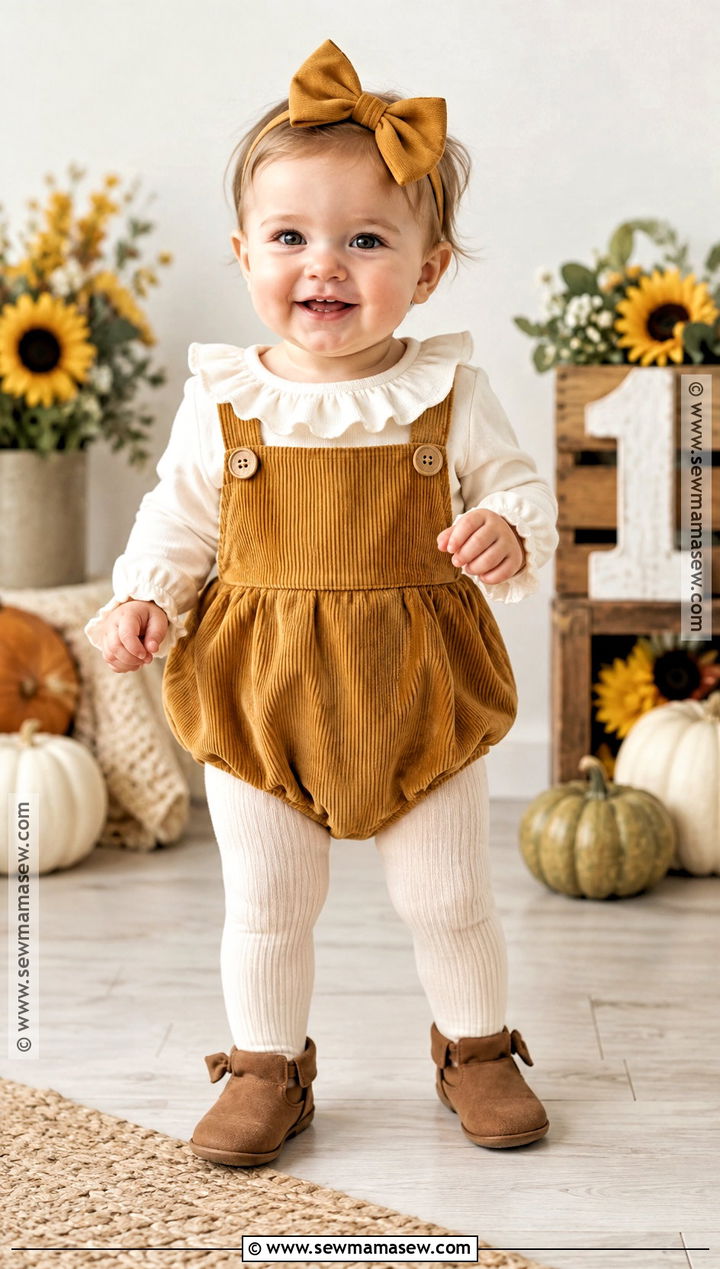 Mustard Corduroy First Birthday Outfit - 15 first birthday outfit girl fall ideas