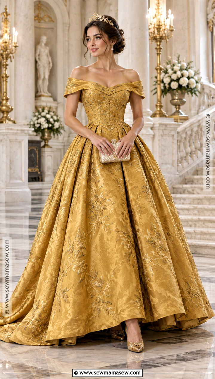 Mustard Gold Princess Ball Gown - 15 Autumn Fantasy Gown Ideas