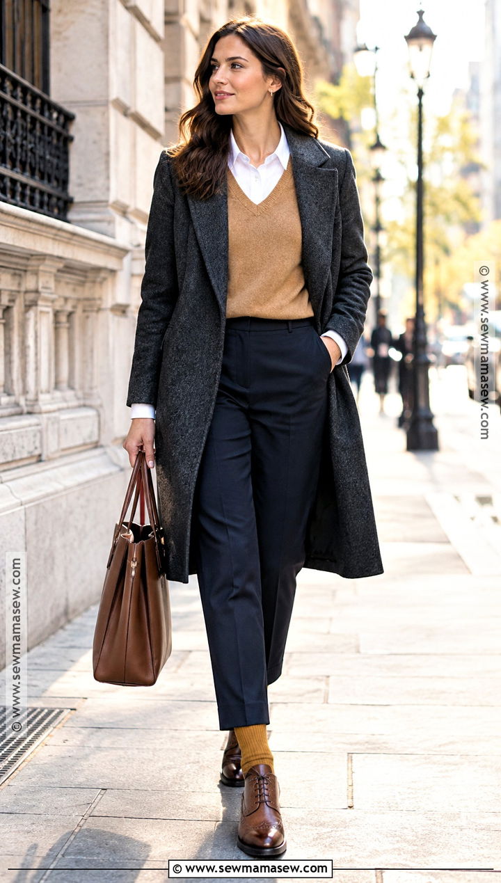 Mustard Knit Socks With Brogues And Tailored Trousers - 15 autumn knit socks ideas