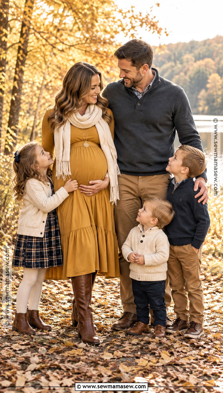 Mustard Maternity Dress Fall Family Outfit - 15 fall family pictures outfits pregnant