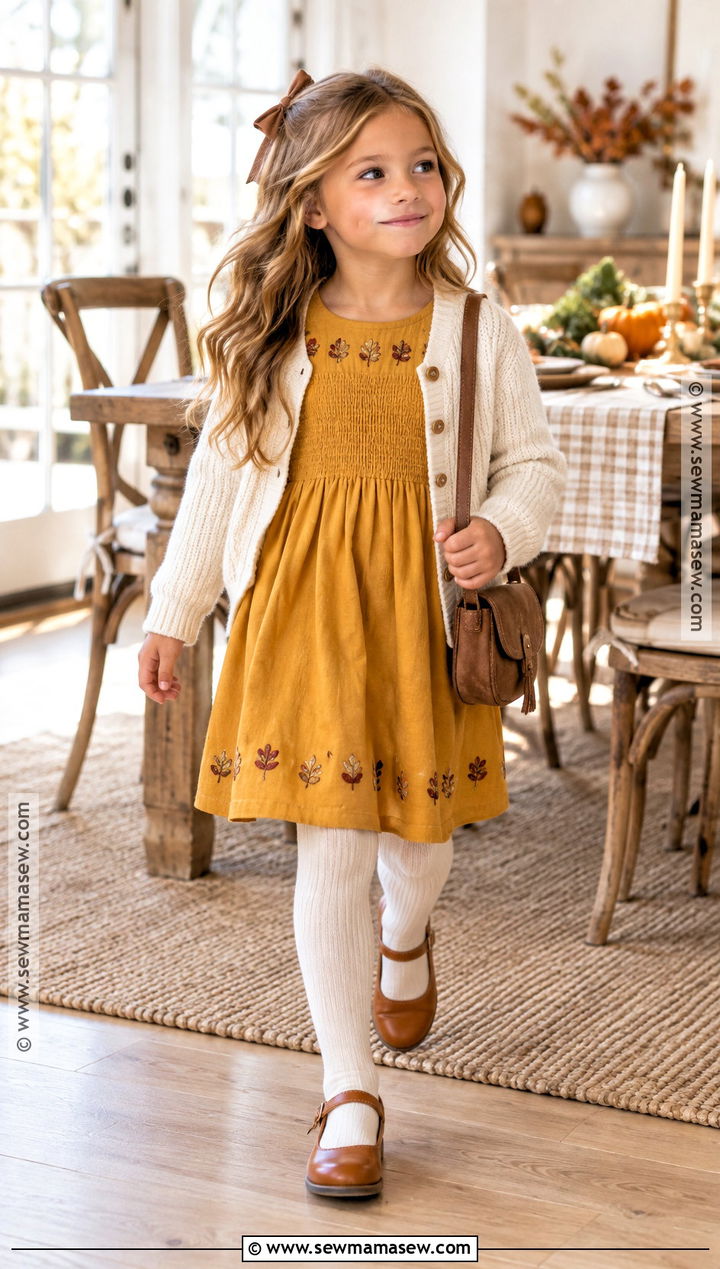 Mustard Smocked Girls Thanksgiving Dress - 15 Girls Thanksgiving Dress Ideas