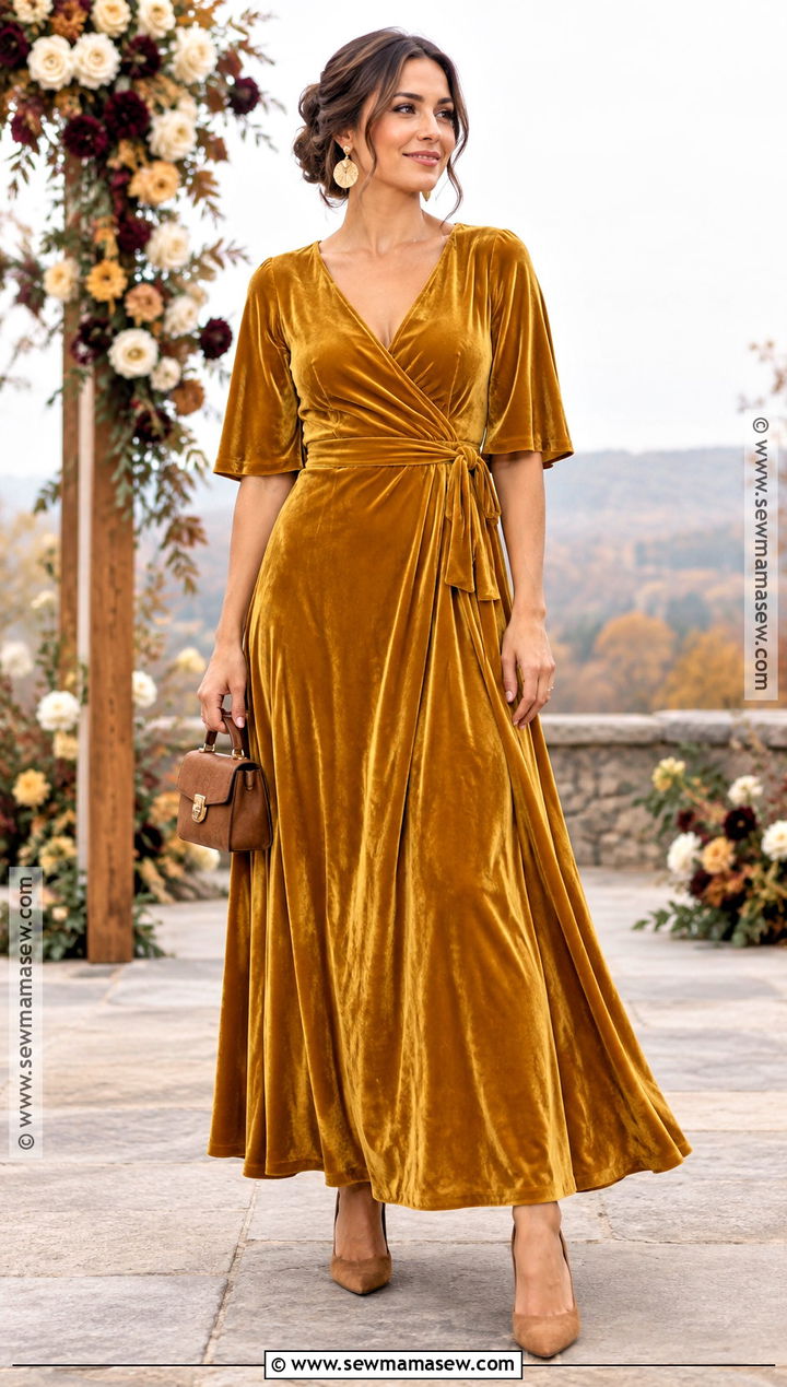 Mustard Velvet Bridesmaid Dress - 15 Fall Velvet Bridesmaid Dresses Different Colors