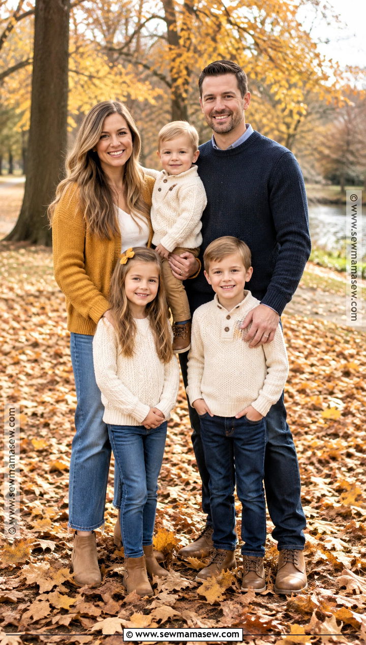 Mustard Yellow And Denim Family Photos - 20 denim fall family photos ideas