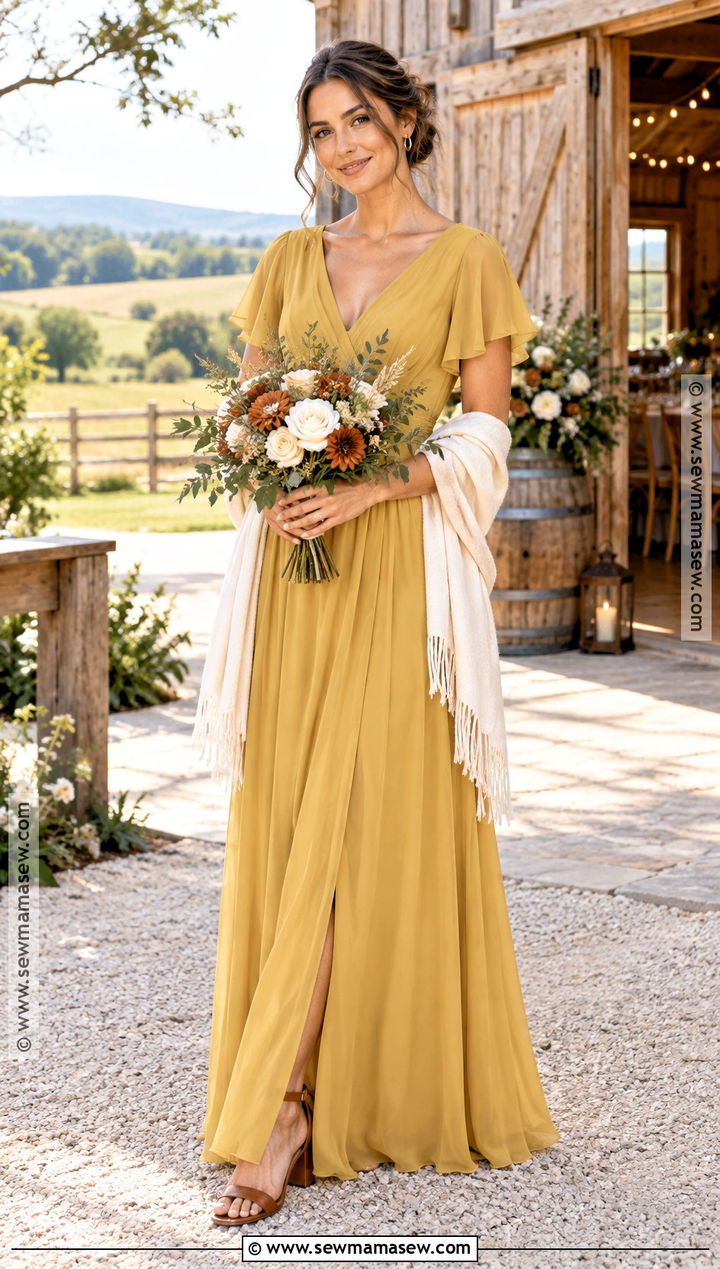 Mustard Yellow Bridesmaid Dress - 15 Rustic Fall Wedding Colors Bridesmaid Dresses