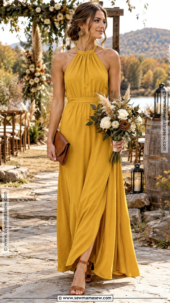 Mustard Yellow Bridesmaid Dress - 20 fall colored bridesmaid dresses