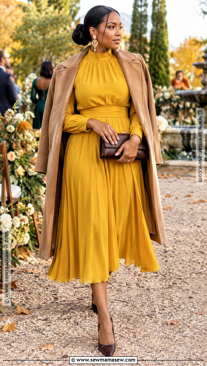 Mustard Yellow Fall Wedding Guest Outfit - 15 fall wedding guest outfit ideas for black women