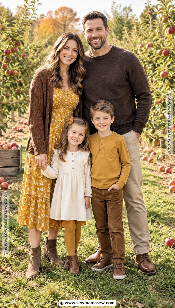 Mustard and Brown Family Photo Outfits - 15 family photo fall outfits
