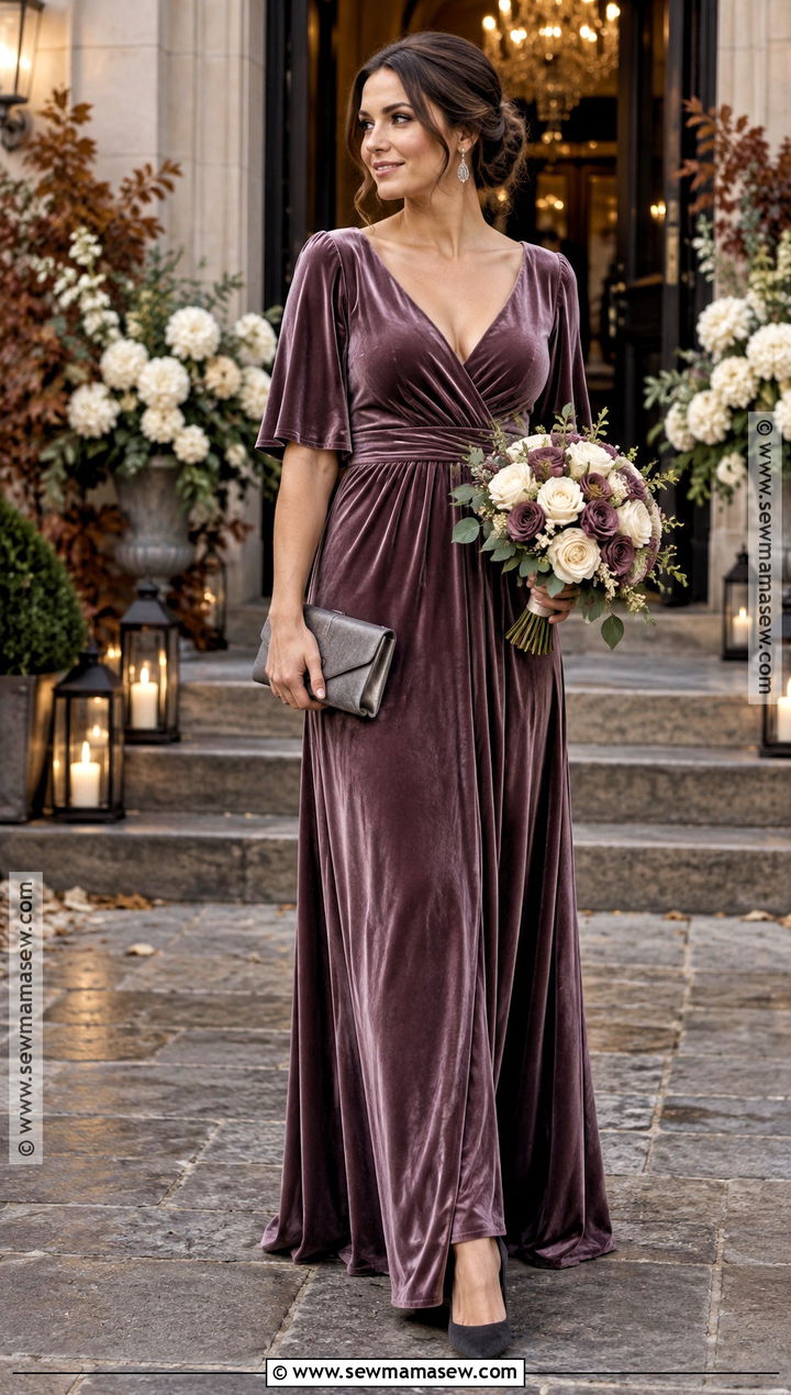 Muted Plum Velvet Bridesmaid Dress - 15 Muted Fall Bridesmaid Dresses