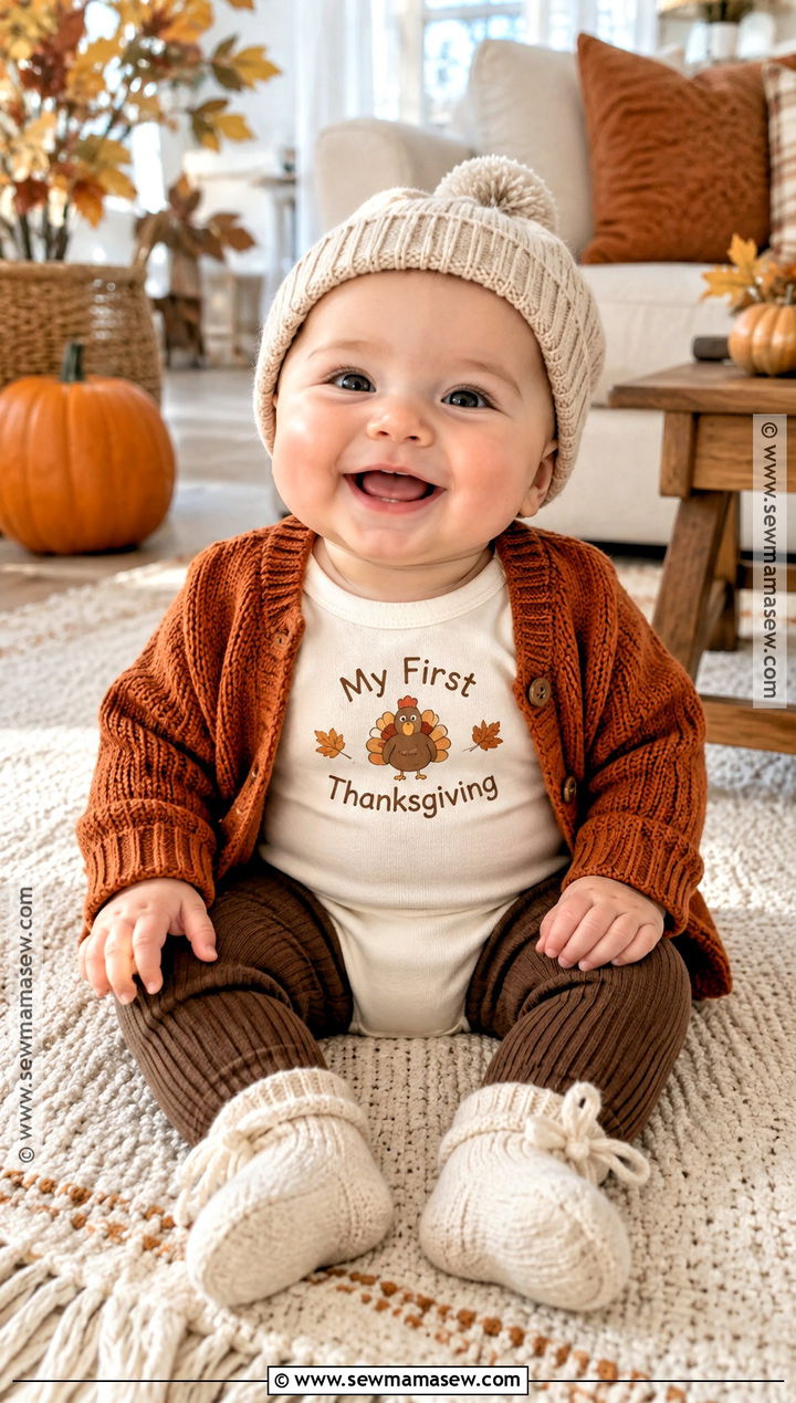 My First Thanksgiving Onesie Outfit - 15 Baby First Thanksgiving Outfit Ideas