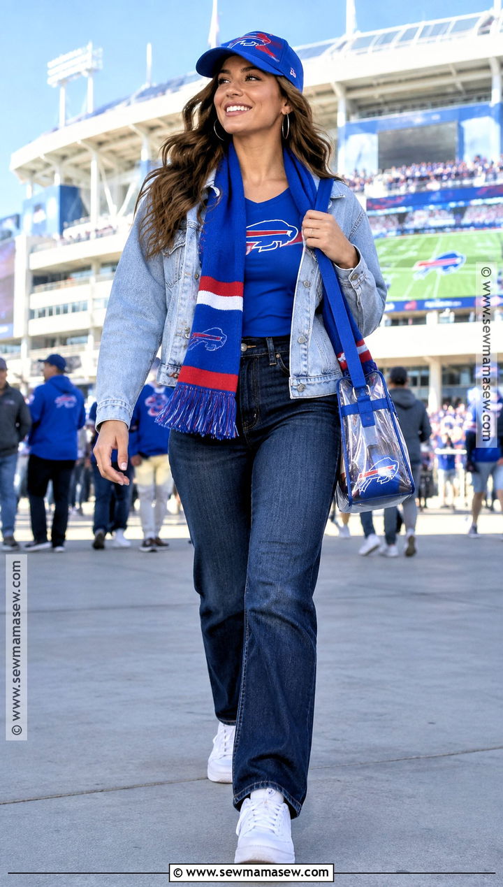 NFL Denim Jacket With Jeans - 15 fall nfl game outfit ideas