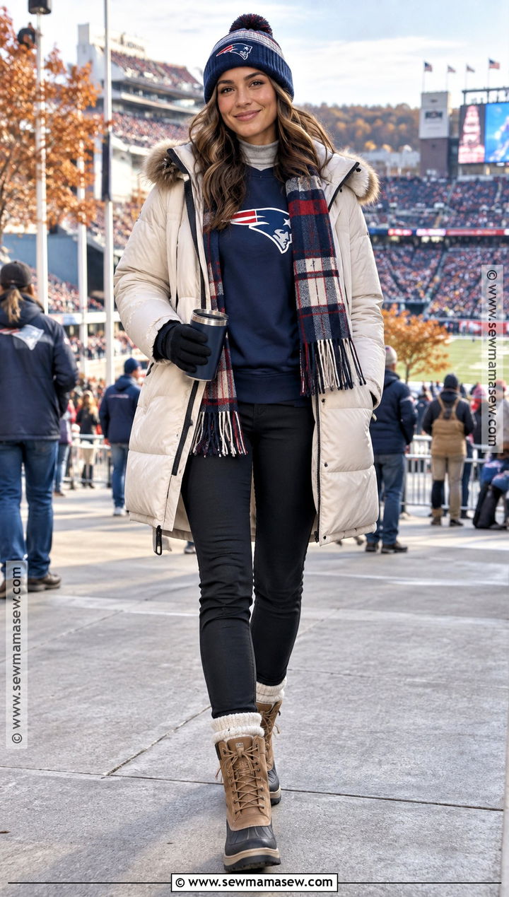 NFL Parka With Thermal Top And Boots - 20 Nfl Game Day Outfit Woman Fall Ideas