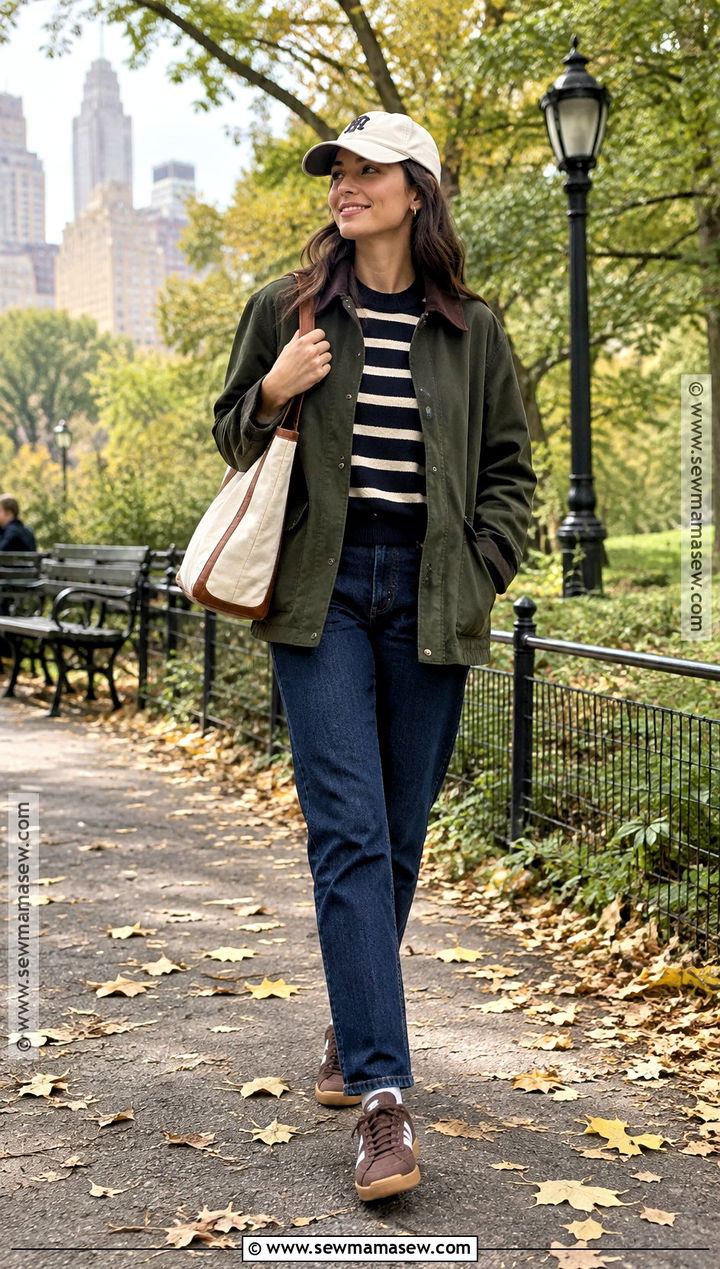 NYC Fall Barn Jacket And Jeans Outfit - 15 ny trip outfits fall