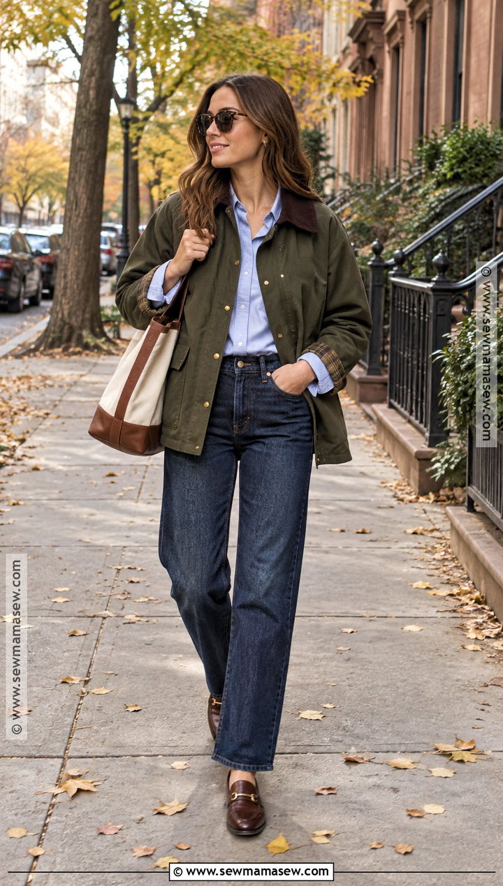 NYC Fall Barn Jacket And Relaxed Jeans Outfit - 15 fall outfits 2026 nyc