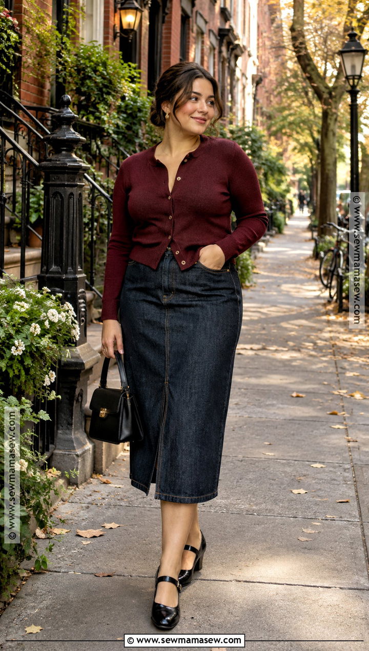 NYC Fall Cardigan And Midi Skirt Outfit - 15 nyc in the fall outfits