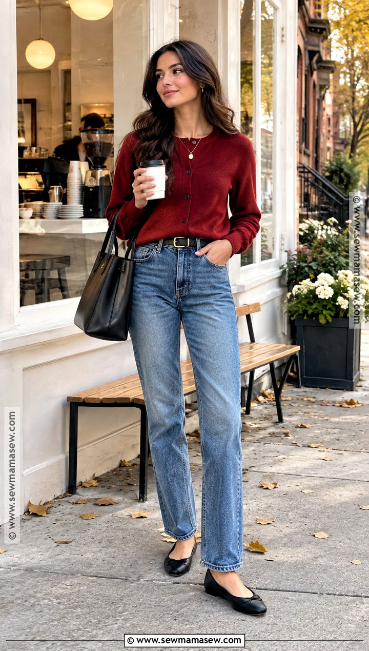NYC Fall Cardigan And Straight Leg Jeans Outfit - 25 nyc fall fashion ideas