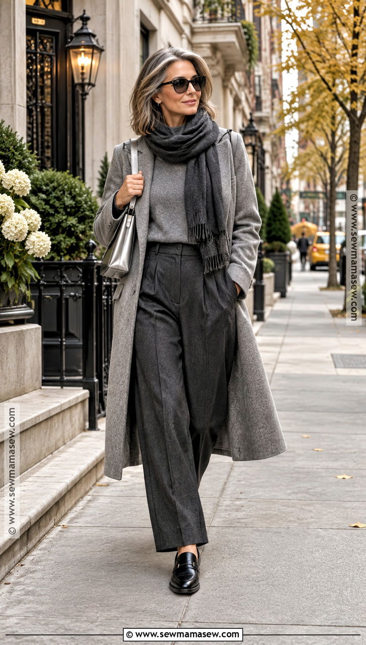 NYC Fall Gray Monochrome Outfit - 15 Fall Nyc Outfits 2026