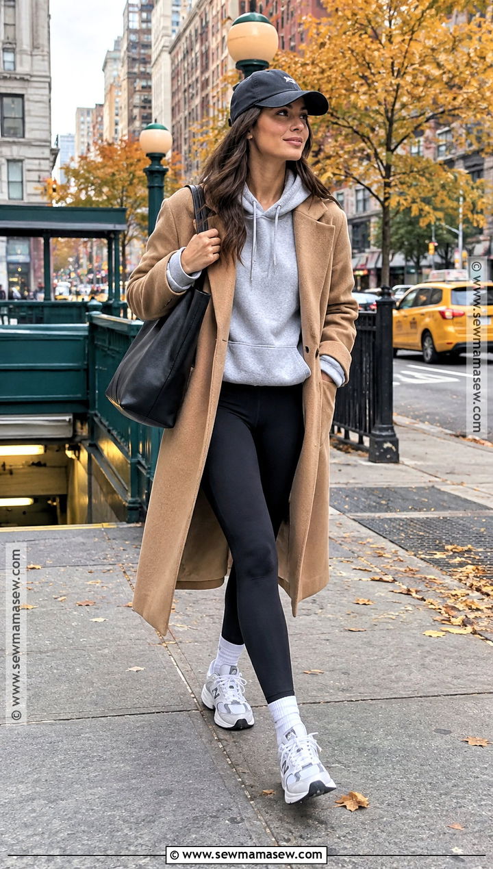 NYC Fall Hoodie And Wool Coat Outfit - 25 fall outfits nyc