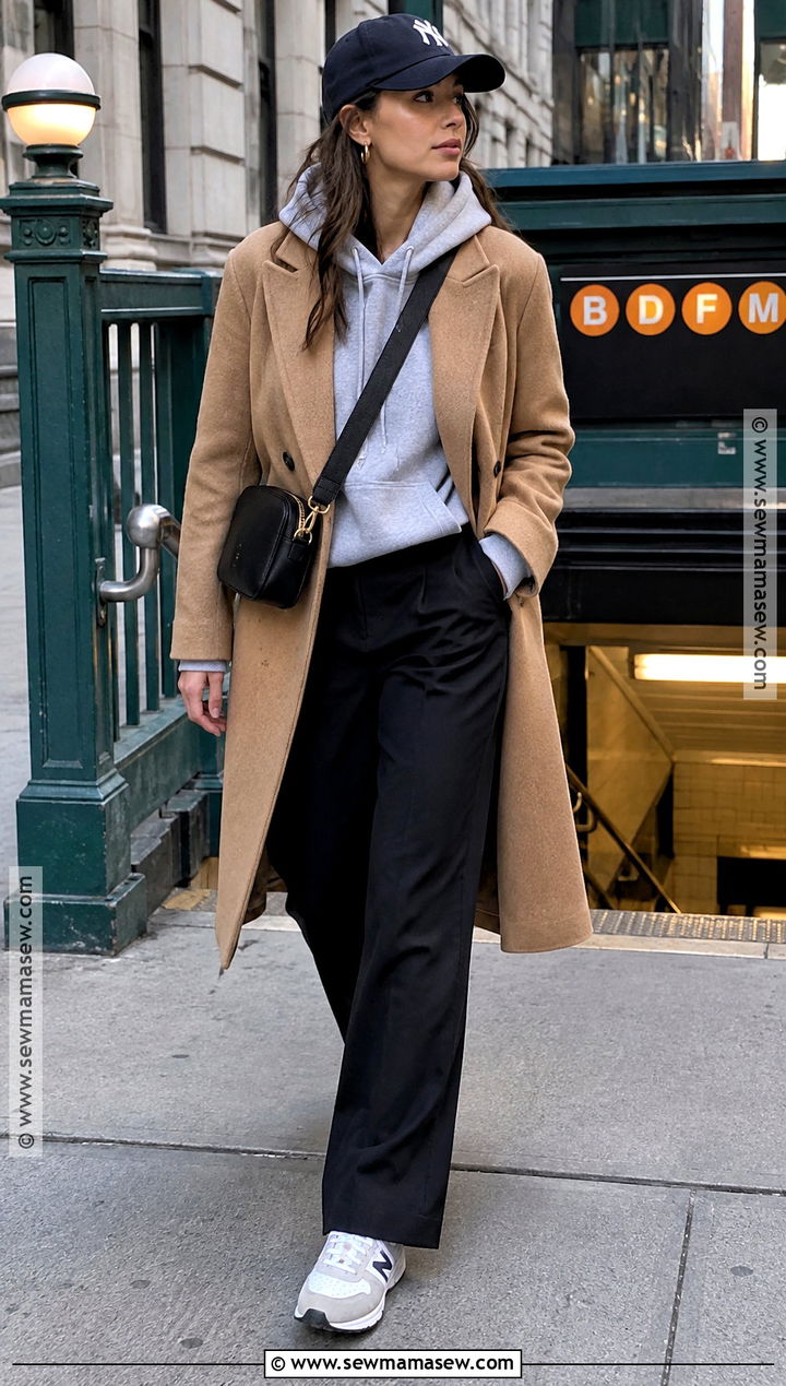 NYC Fall Hoodie And Wool Coat Outfit - 15 Fall Nyc Outfits 2026