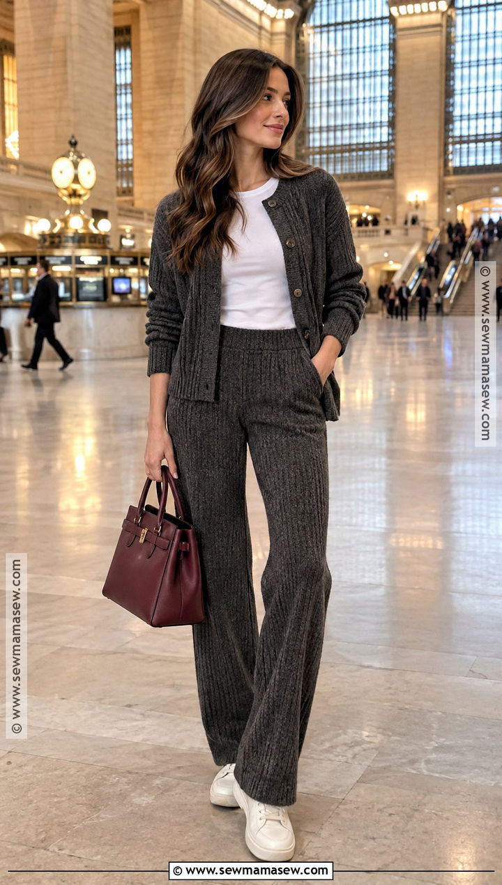 NYC Fall Monochrome Knit Set Outfit - 15 comfy nyc fall outfits