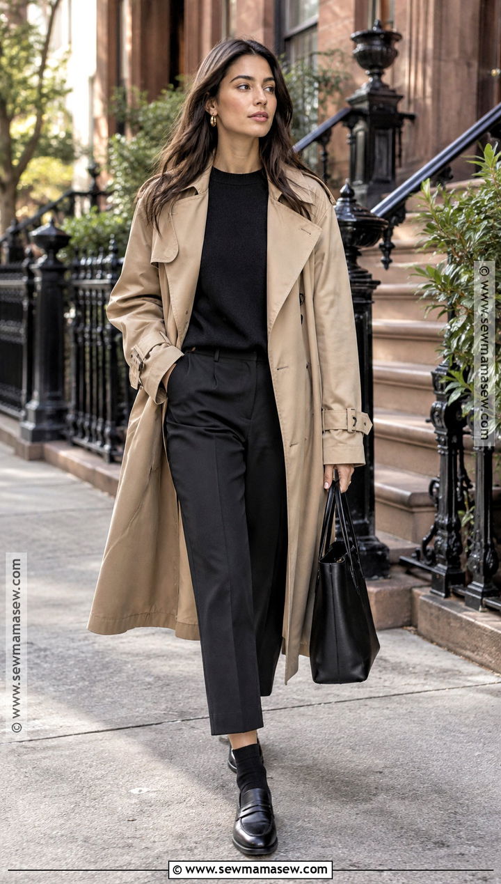 NYC Fall Outfit With Trench Coat And Loafers - 25 nyc fall outfits