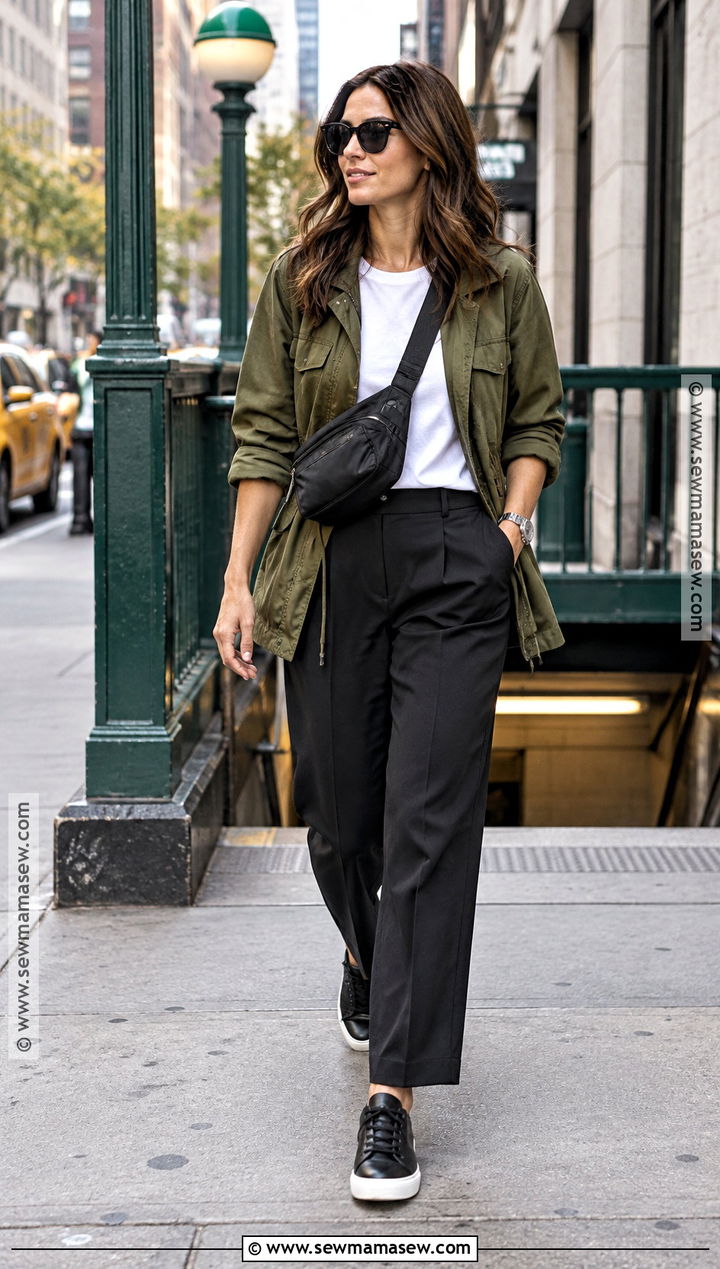 NYC Fall Outfit With Utility Jacket And Black Pants - 25 nyc fall outfits street style