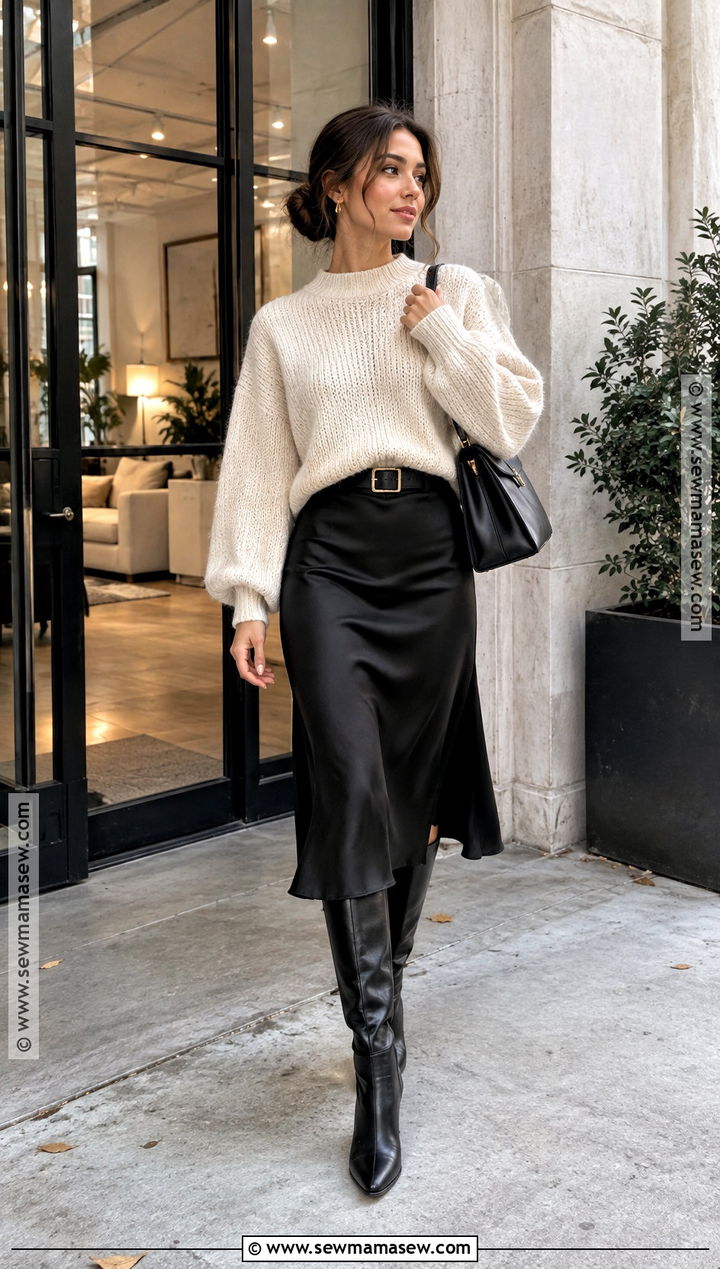 NYC Fall Slip Dress And Oversized Sweater Outfit - 15 Ny Street Style 2026 Fall Ideas