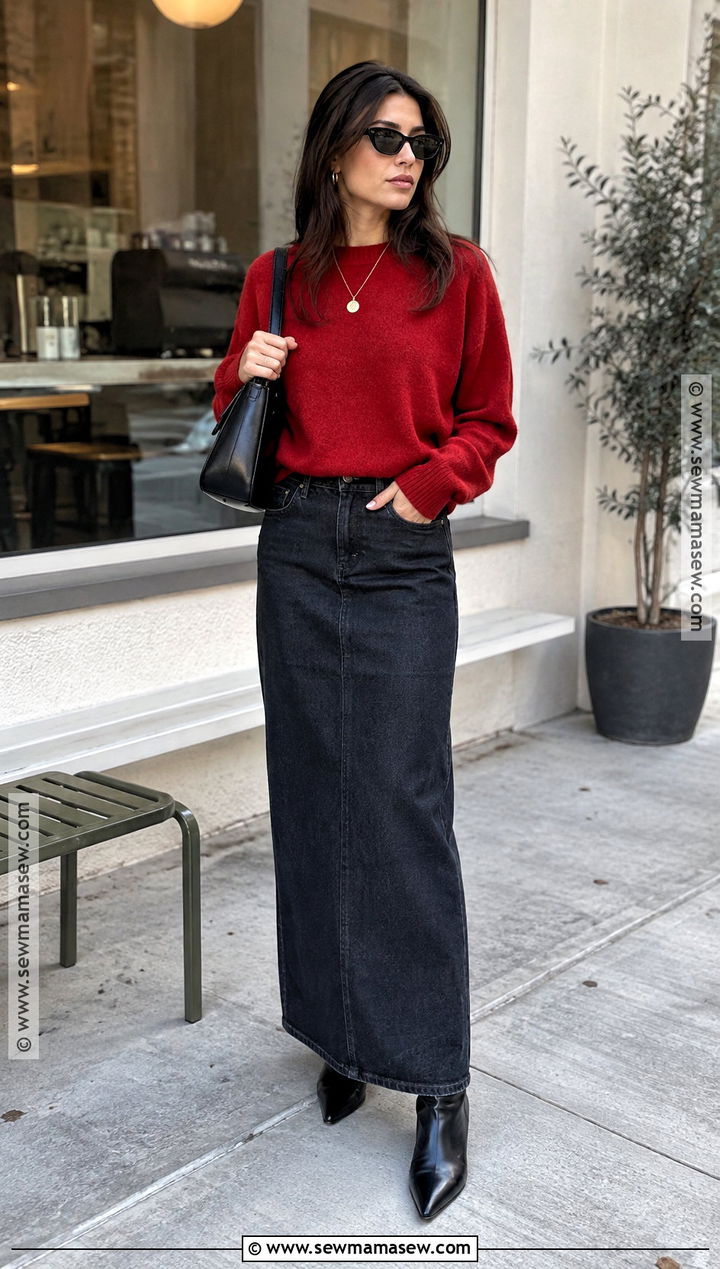 NYC Fall Sweater And Column Skirt Outfit - 25 nyc fall fashion ideas