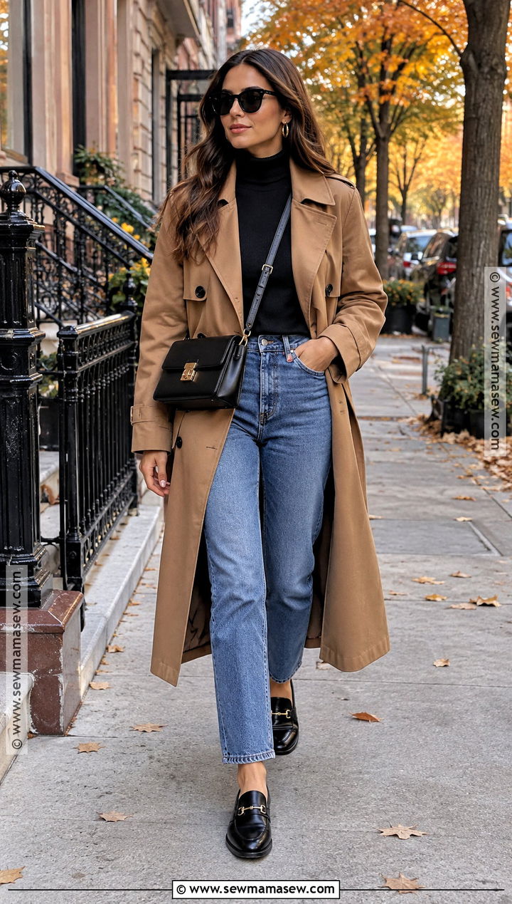 NYC Fall Trench Coat Outfit - 20 fall in nyc outfits
