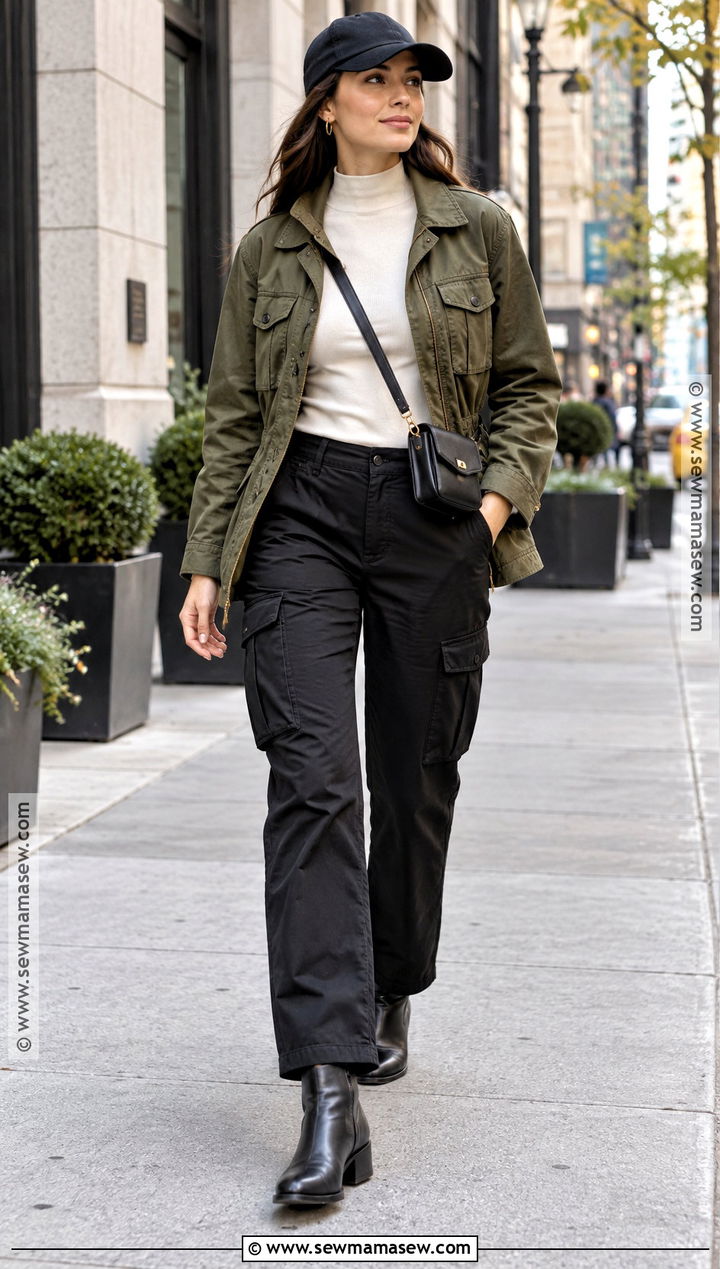 NYC Fall Utility Jacket And Cargo Pants Outfit - 25 nyc fall fashion ideas