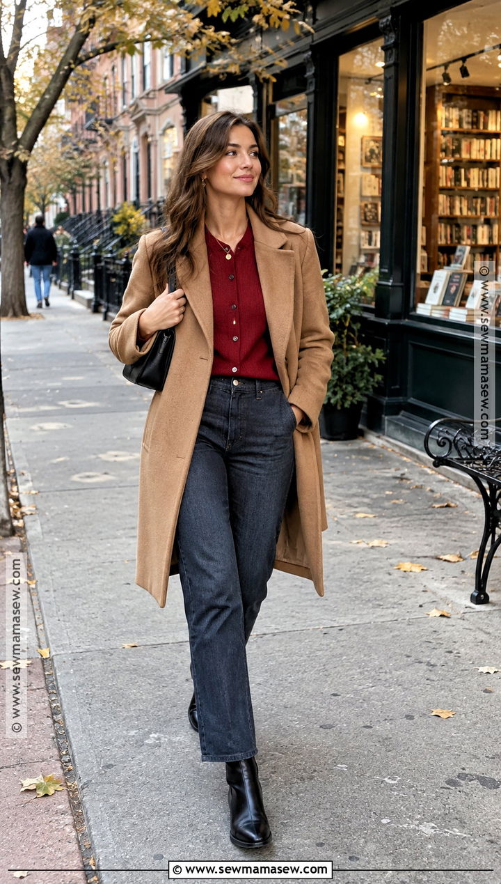 NYC November Straight Jeans And Cardigan Outfit - 25 nyc november outfit ideas