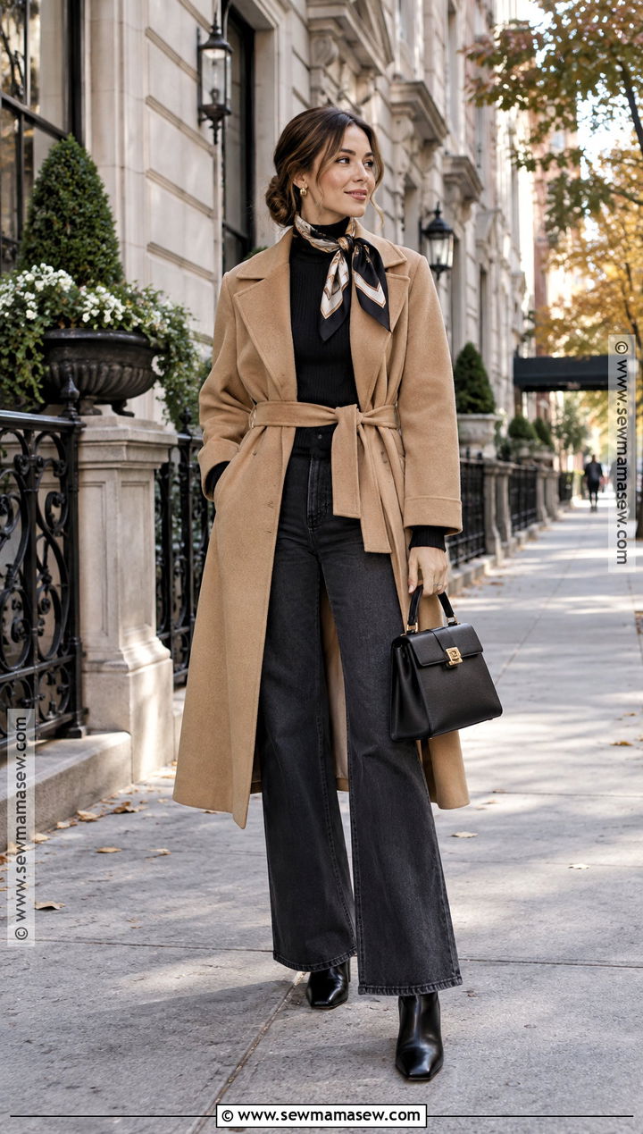 NYC October Belted Coat Outfit - 25 nyc october outfits