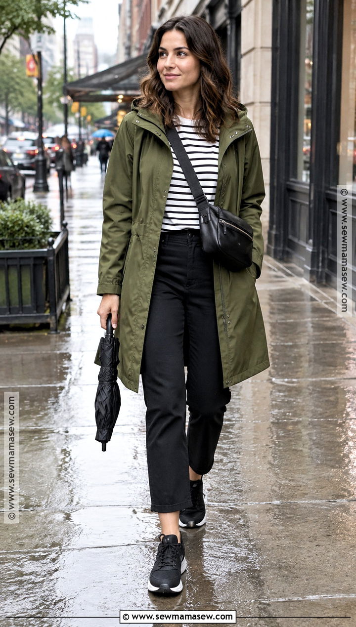 NYC September Raincoat And Cropped Pants Outfit - 25 nyc september outfit ideas