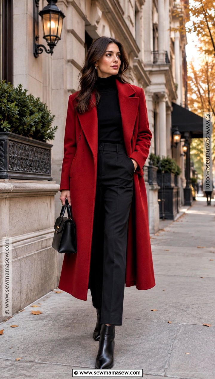 NYC Statement Coat Outfit With an All Black Base - 15 fall nyc street style ideas 2026