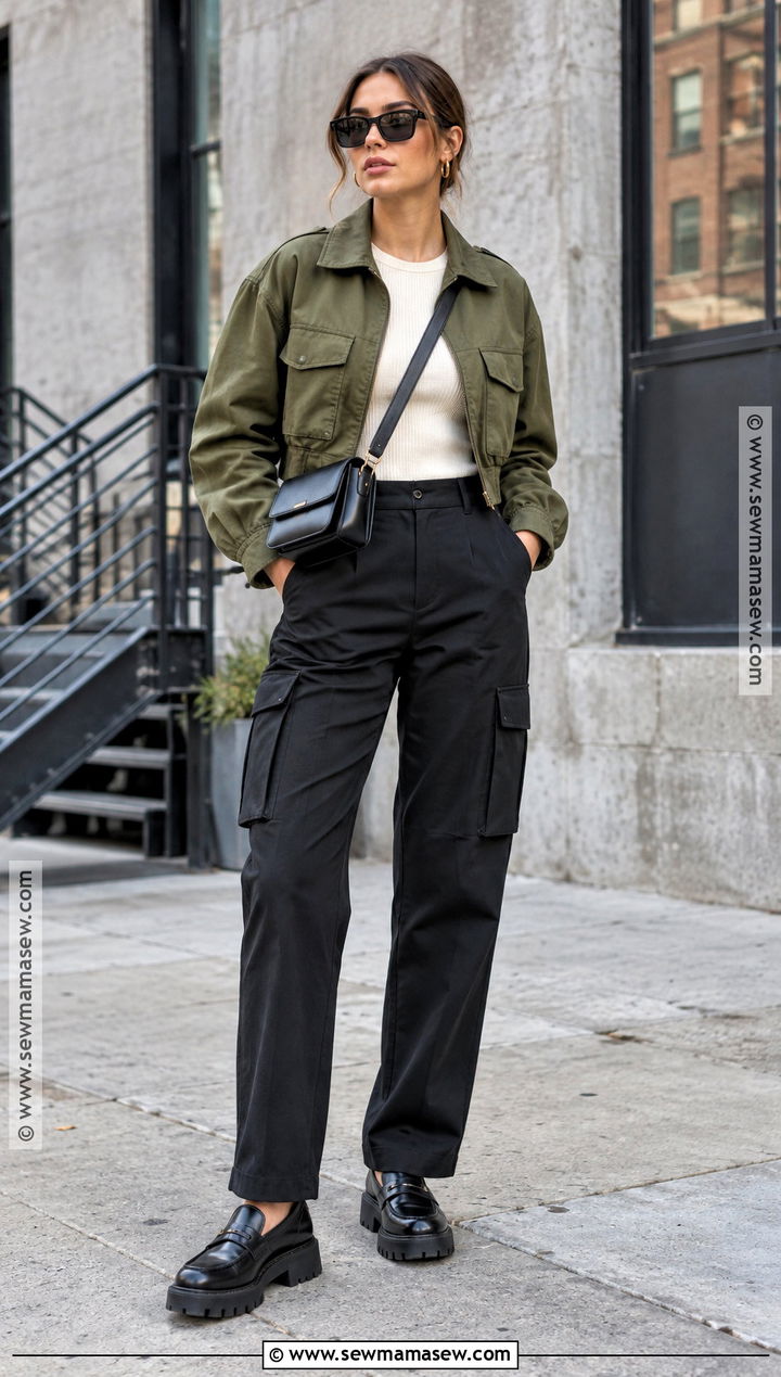 NYC Utility Jacket And Cargo Pants Outfit - 20 Fall Fashion Nyc Ideas