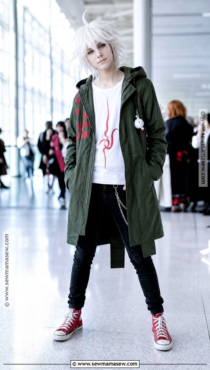 Nagito Komaeda Cosplay With Green Hooded Coat - 35 danganronpa cosplay ideas