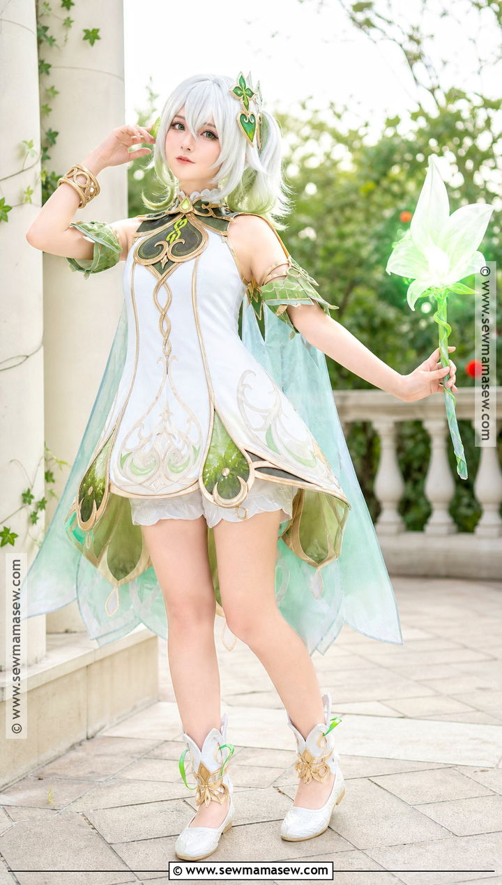 Nahida Cosplay With White And Green Dress - 30 seeu cosplay ideas