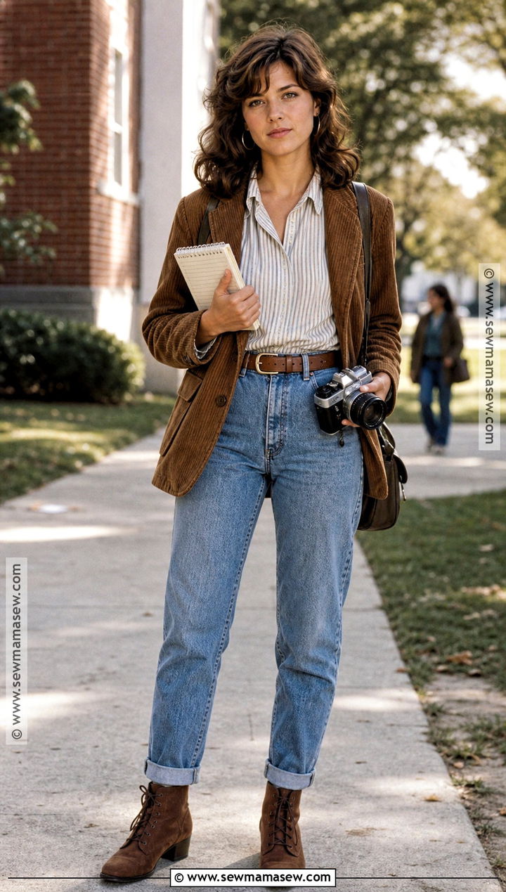 Nancy Wheeler Costume With 1980s Outfit - 40 college halloween costume ideas brunette