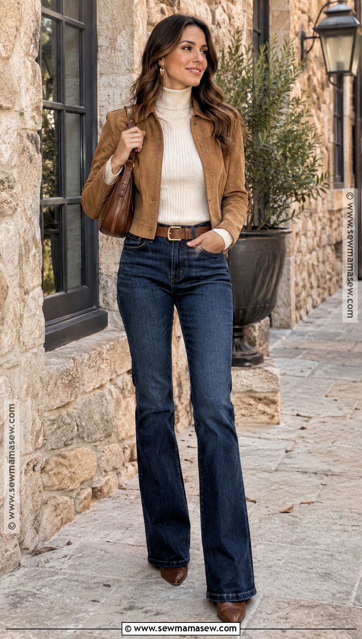 Napa Fall Suede Jacket And Bootcut Jeans Outfit - 15 Napa In The Fall Outfits
