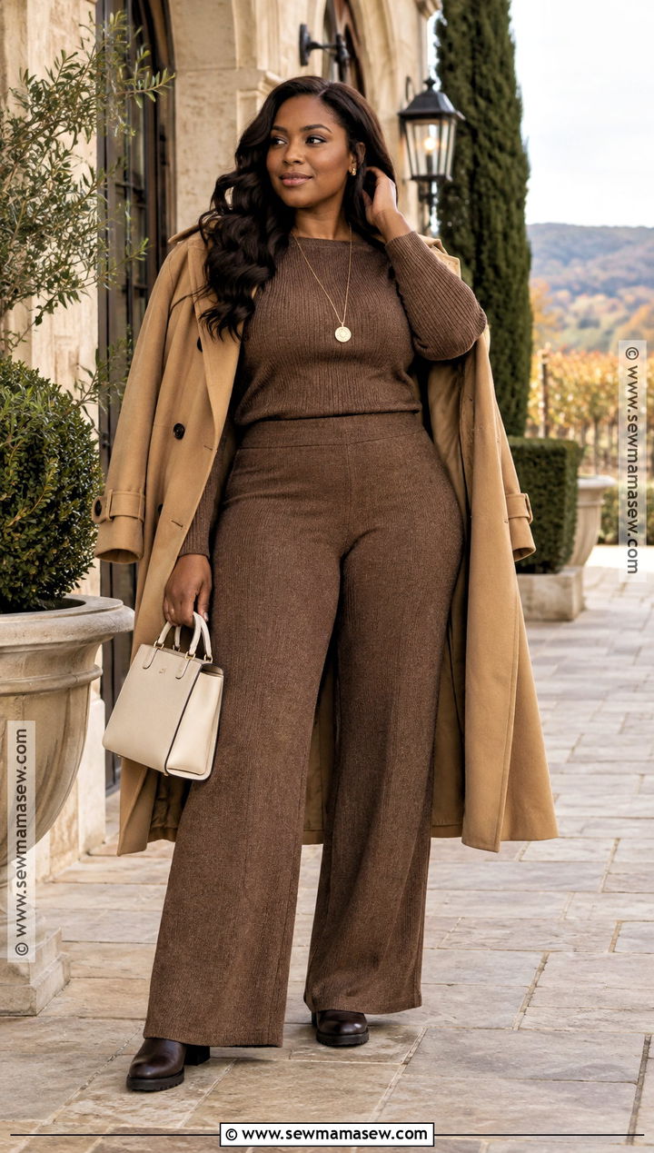 Napa Valley Fall Matching Knit Set Outfit - 15 Napa Valley Outfit Fall Ideas for Black Women