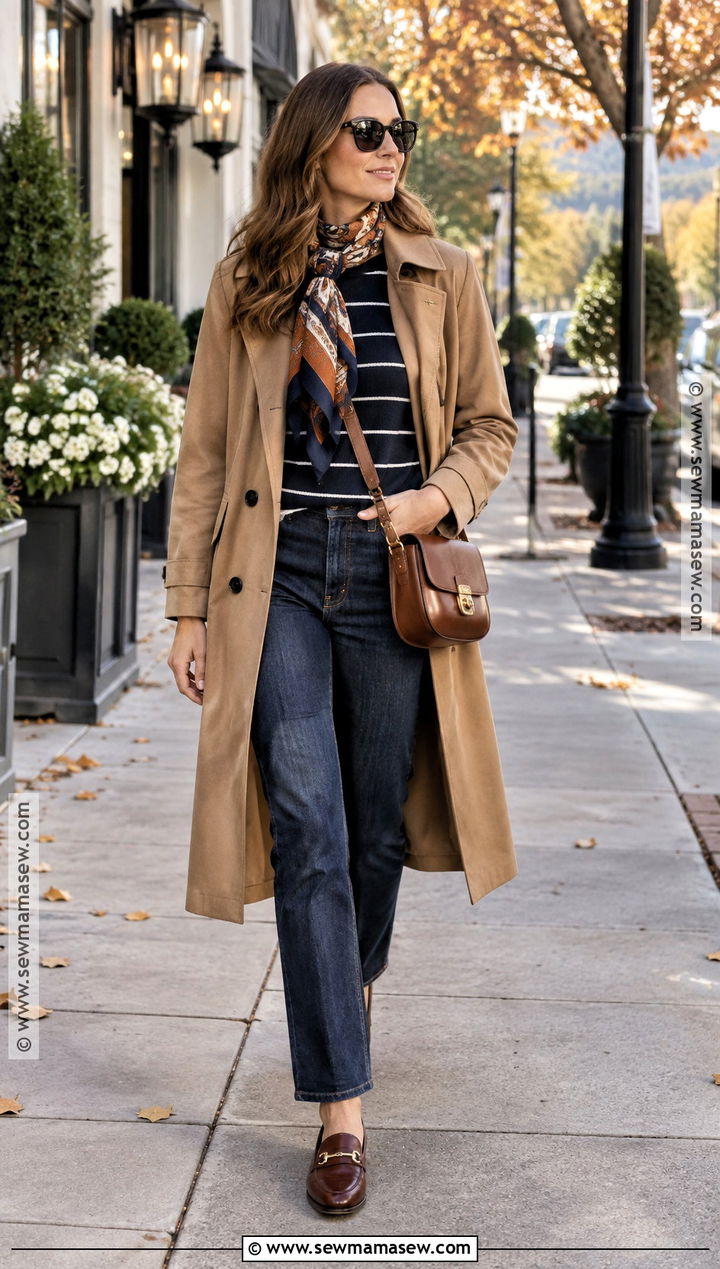 Napa Valley Fall Trench Coat And Jeans Outfit - 25 napa valley outfit fall ideas