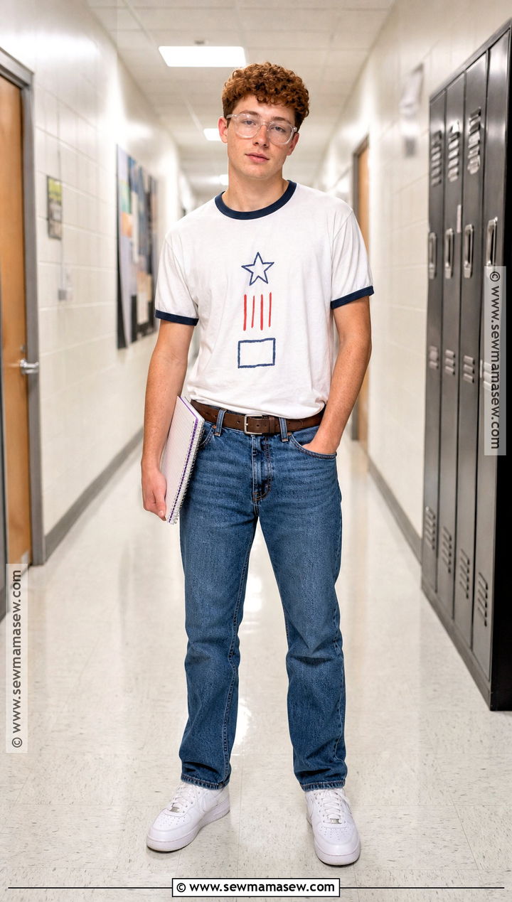 Napoleon Dynamite Costume With Vote Shirt - 30 curly hair costumes